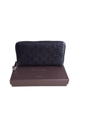 GUCCI Guccissima Large Twin Zip Around Wallet
